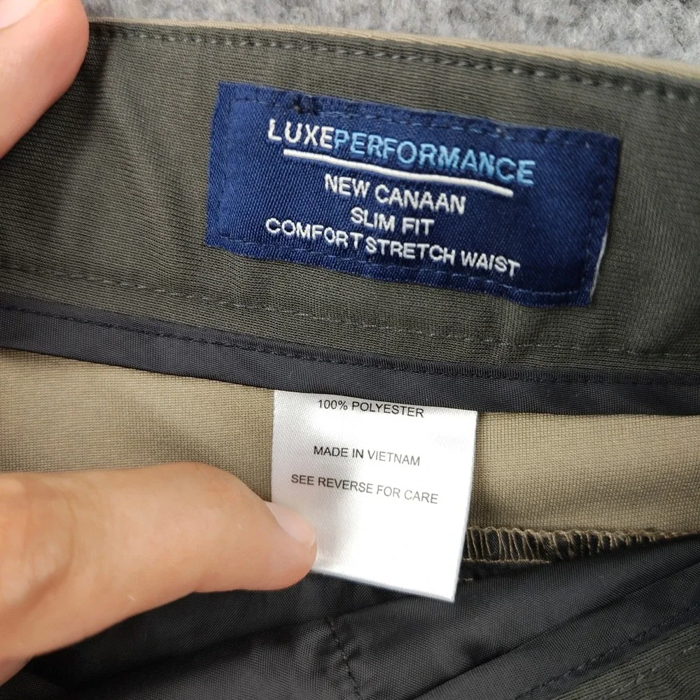Tailor Vintage Pants Mens 34x32 New Canaan Slim Fit Tan Luxe Performance Stretch